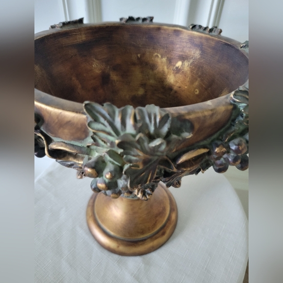 Decorative Bowl, wooden painted bronze and green - Picture 2 of 5